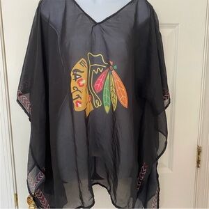 SALE! Little Earth Chicago Blackhawks Sheer Coverup with Logo.